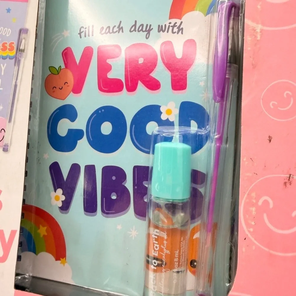 Kids Stationery Journal Kit Just My Style Mood Joy Wellness Pink Rainbow Health